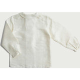 Boy's white double-breasted Peter Pan collar silk shirt (12mths-10yrs)