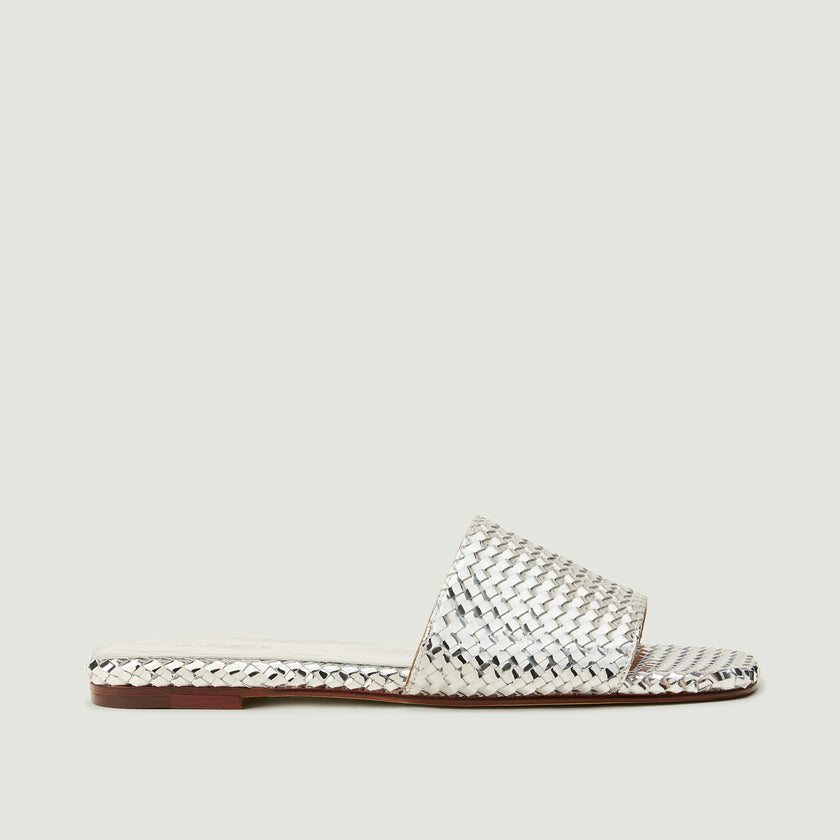 St. Barths Slide Metallic | Silver