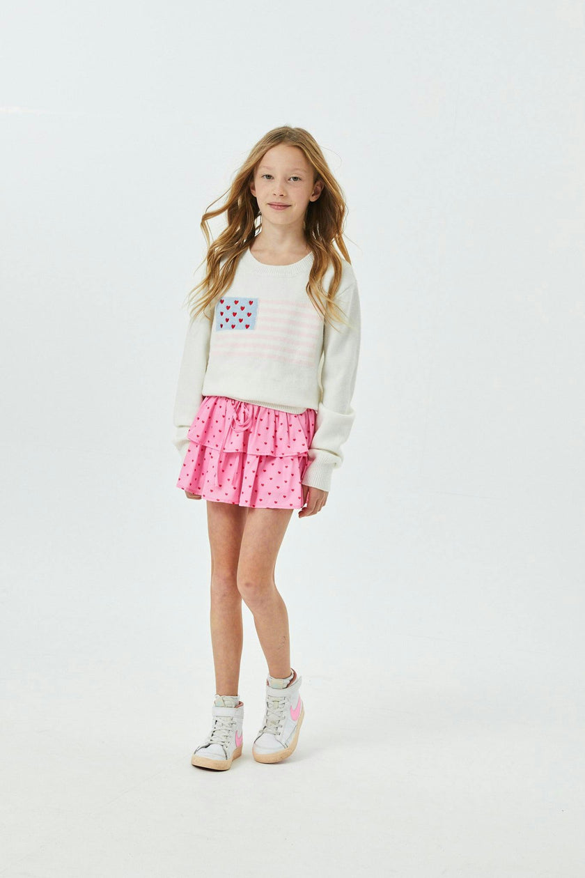 Tiegan White American Flag Sweater
