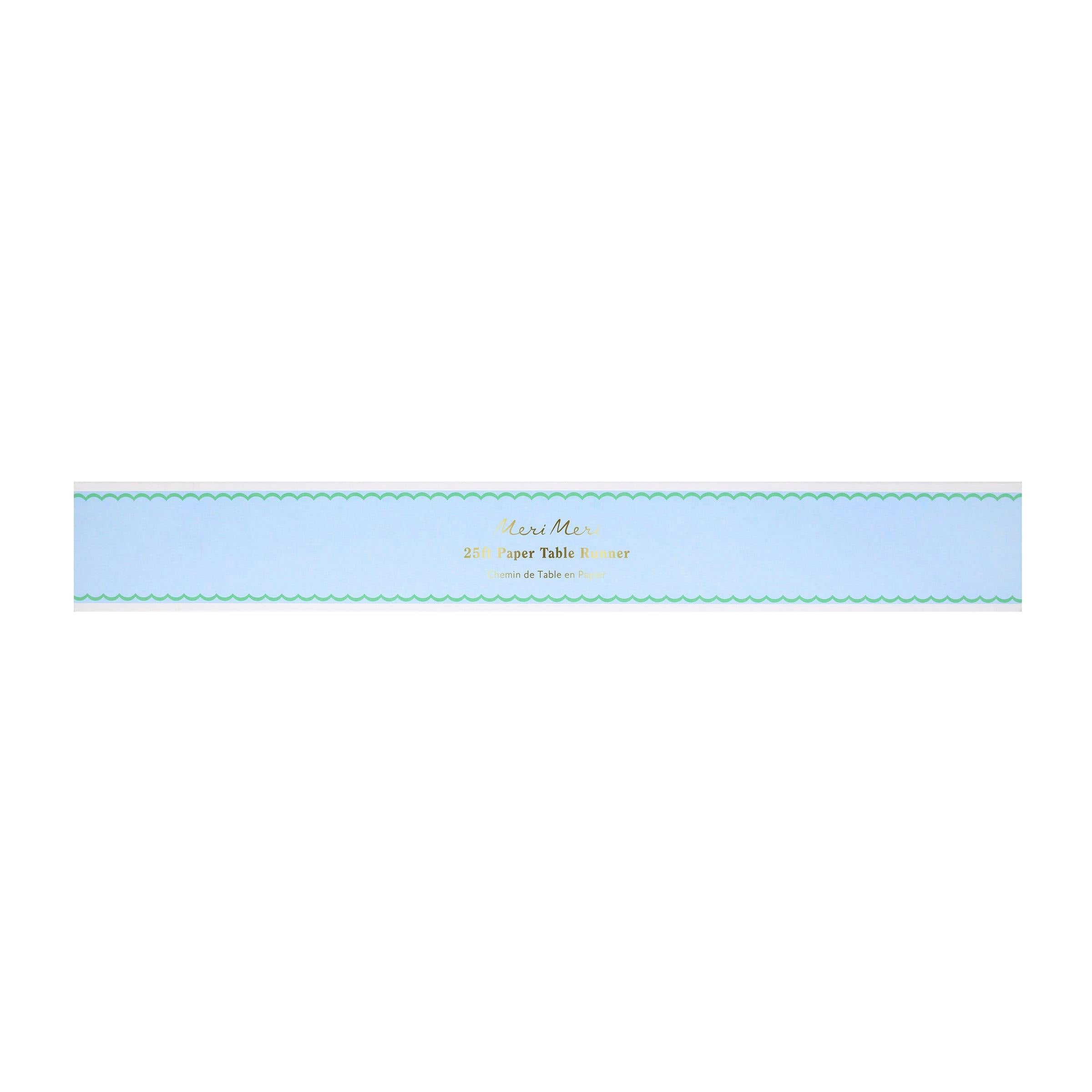 Scalloped Edge Blue Green Table Runner