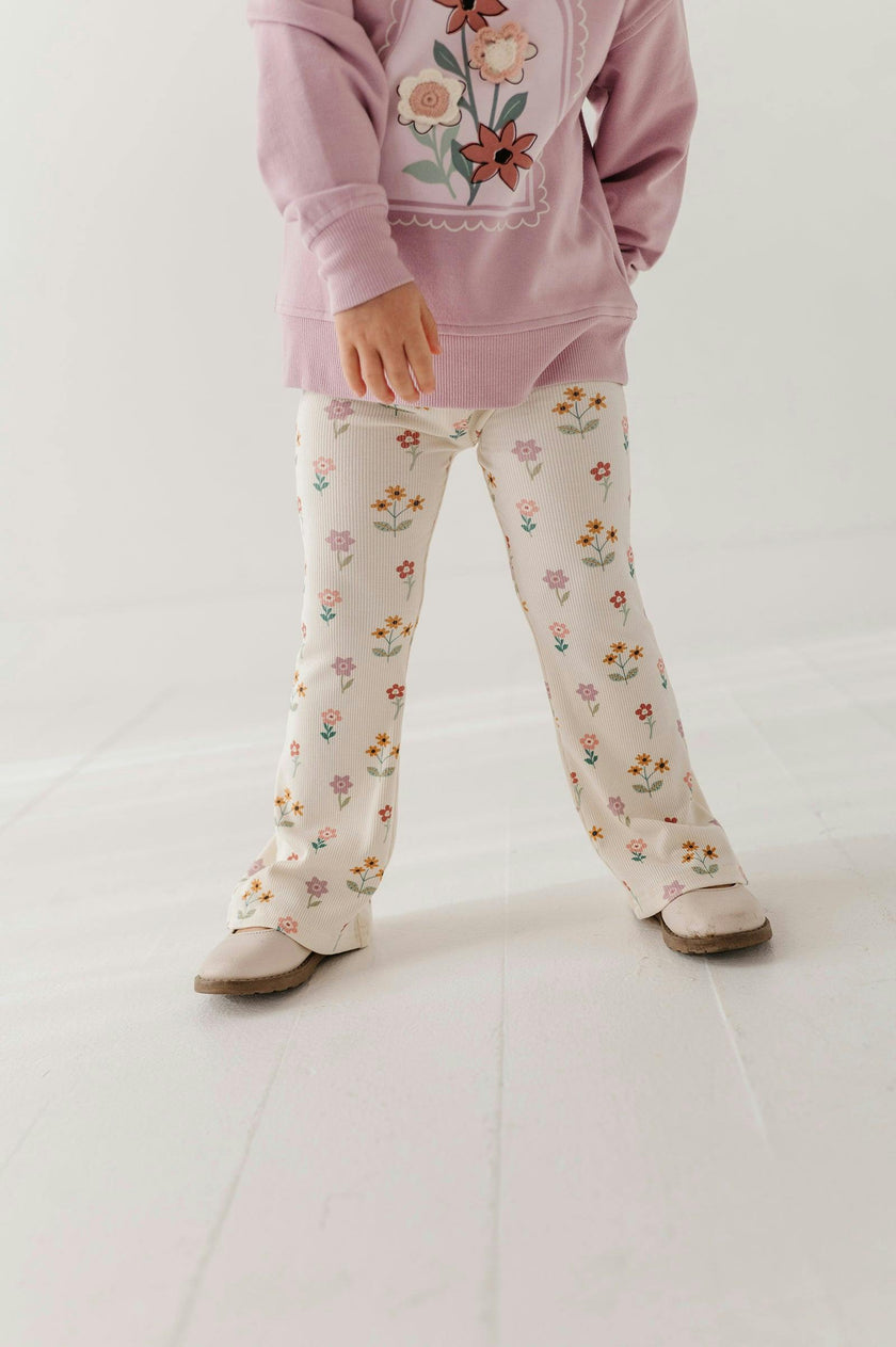 Girls Flare Pants in Meadow Bloom