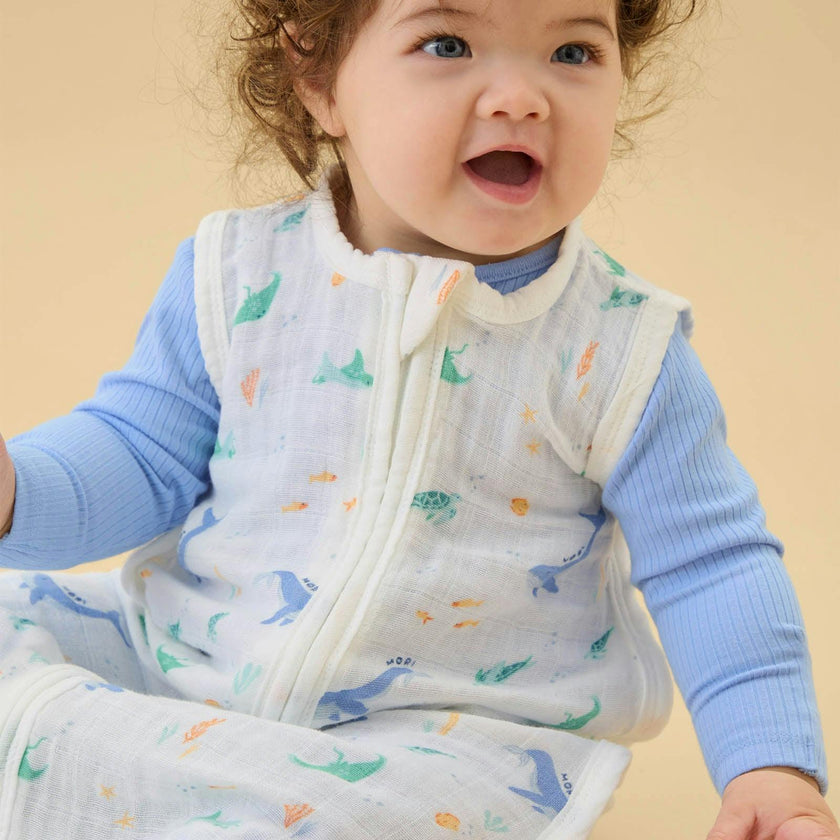 Ocean Dreams Muslin Front Opening Sleep Sack