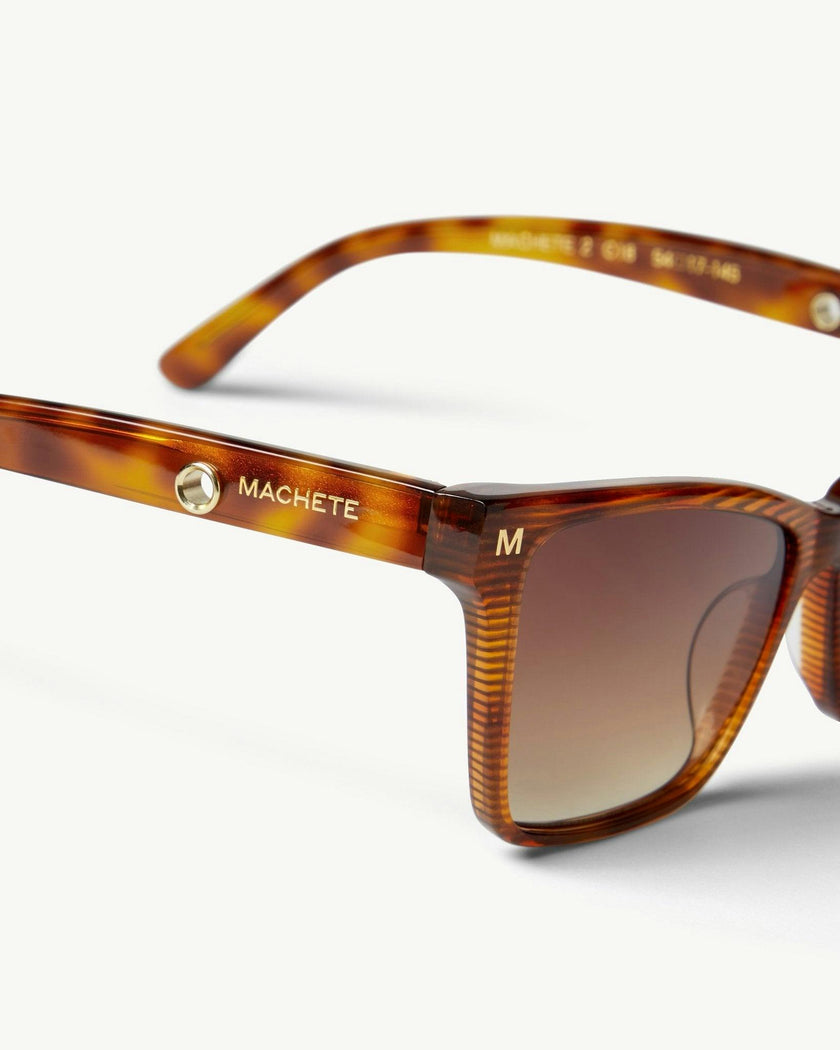 Sally Sunglasses in Dark Tortoise Stripe
