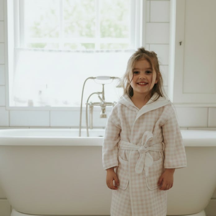 Picnic Gingham Bathrobe - Pink