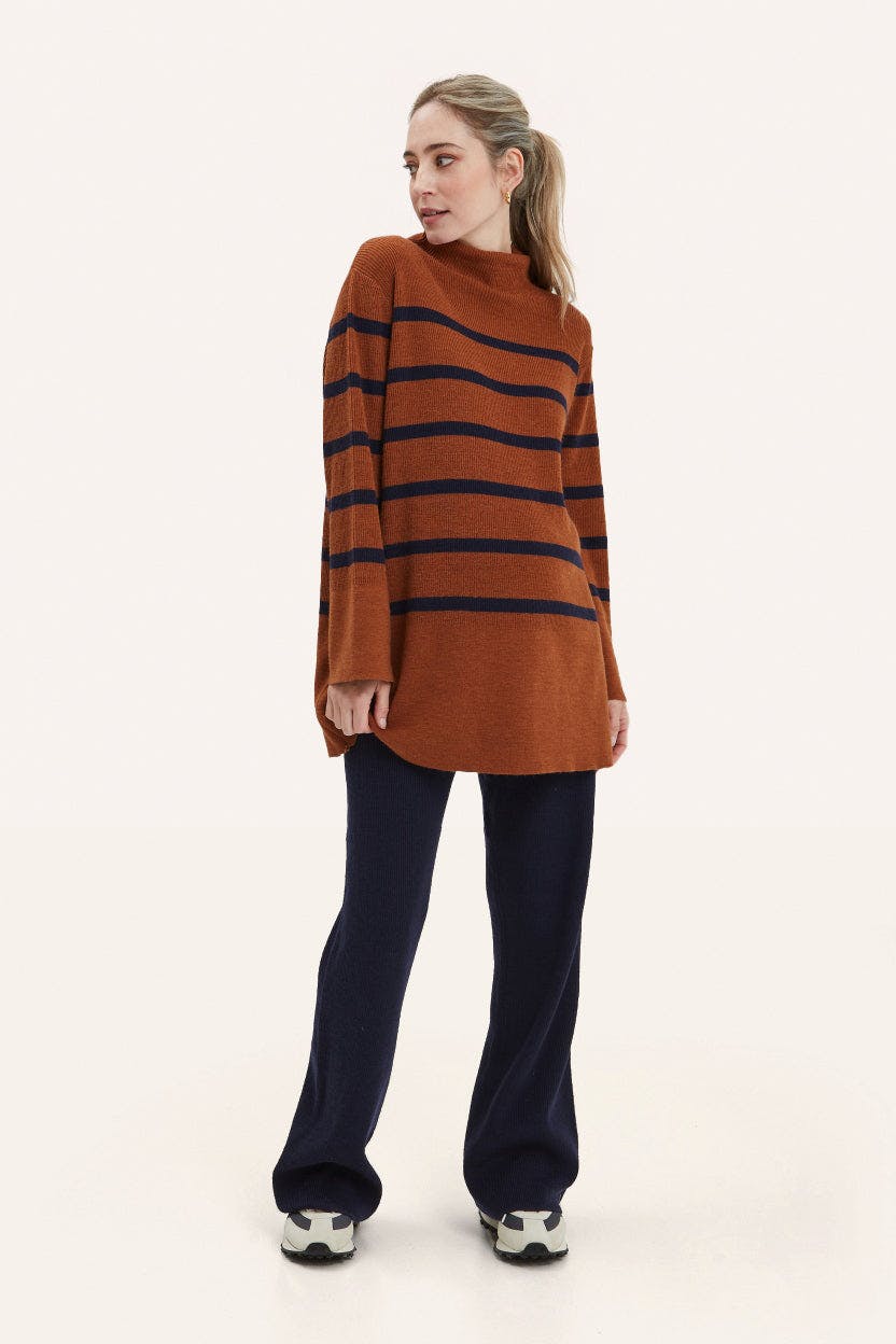 Sarabeth Neck Long Sleeve Maternity Sweater