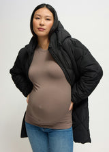 Quilted Longline Maternity and Postpartum Puffer Jacket