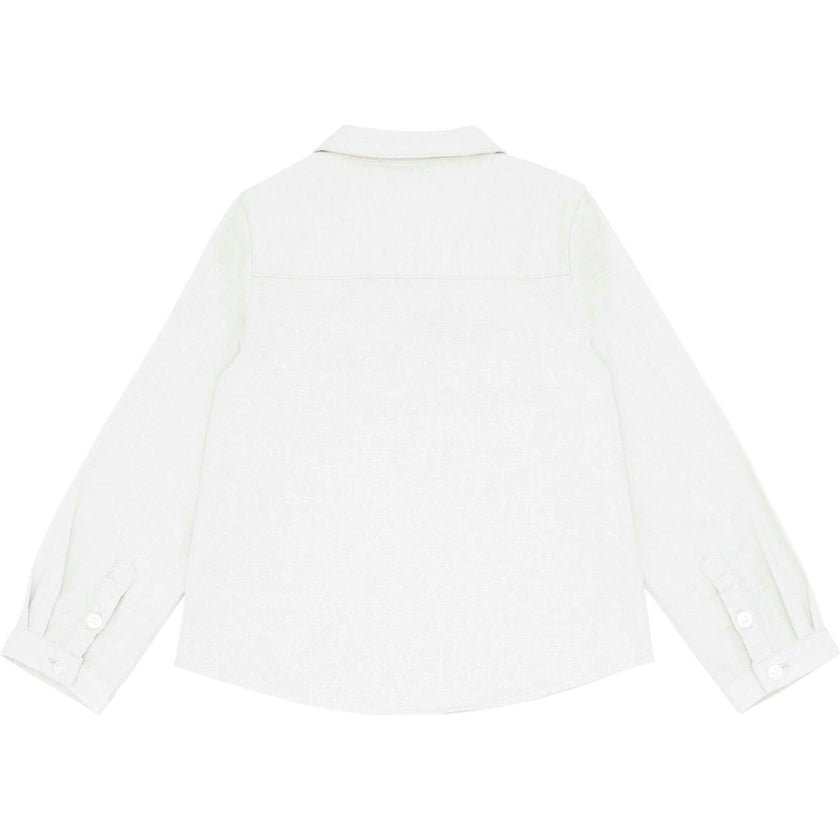 White Long Sleeve Pop Over Shirt