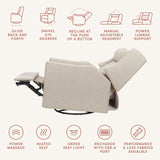 Kiwi Deluxe Power Recliner and Swivel Glider with Heat and Massage