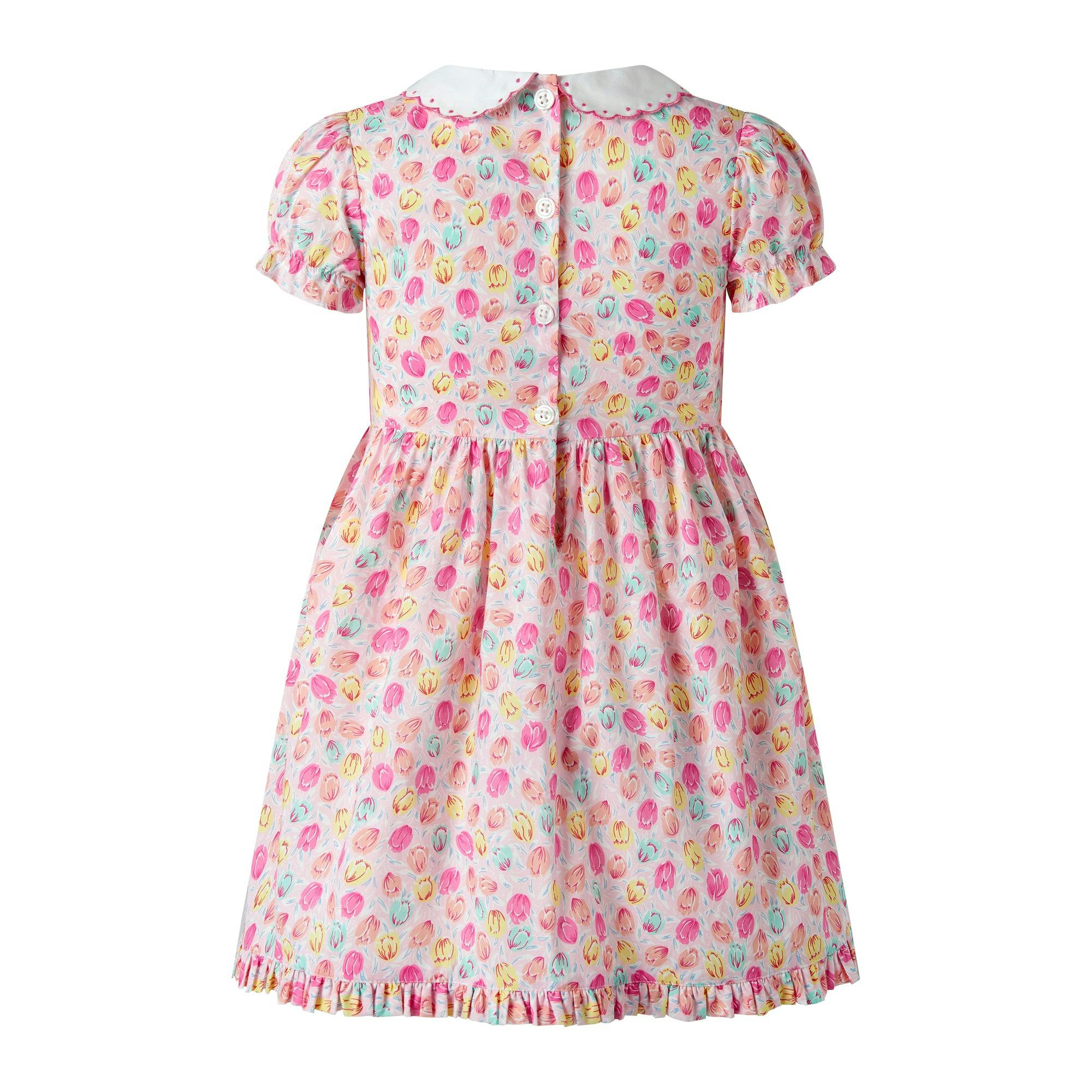 Pink Scalloped Collar Tulip Dress