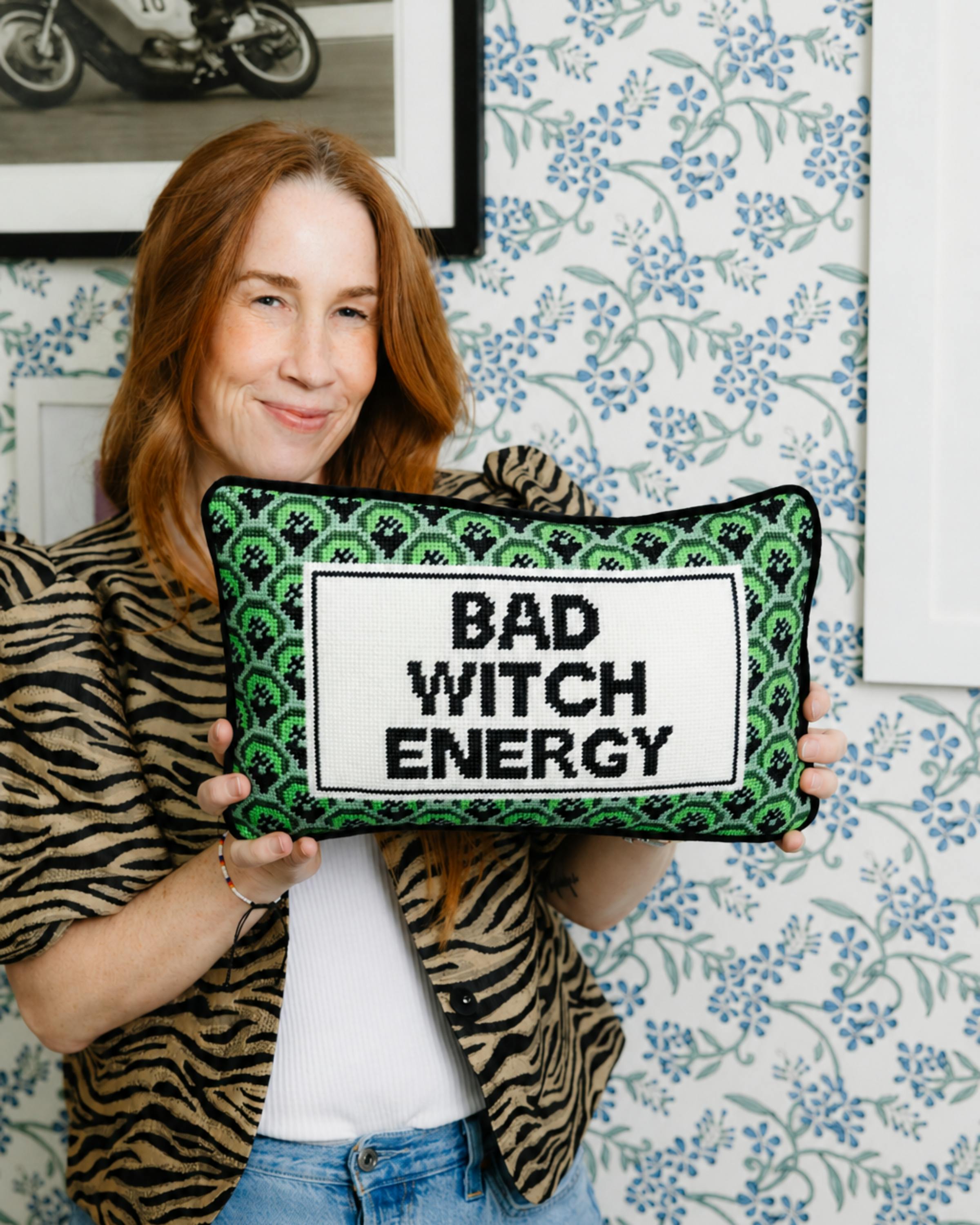 Bad Witch Energy Needlepoint Pillow