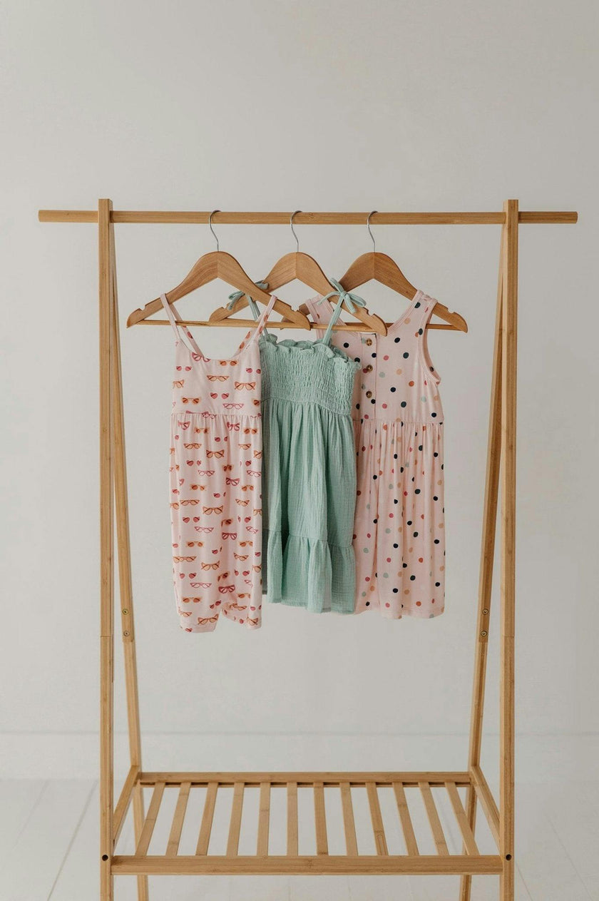 Henley Tank Dress Summer Polka Dots