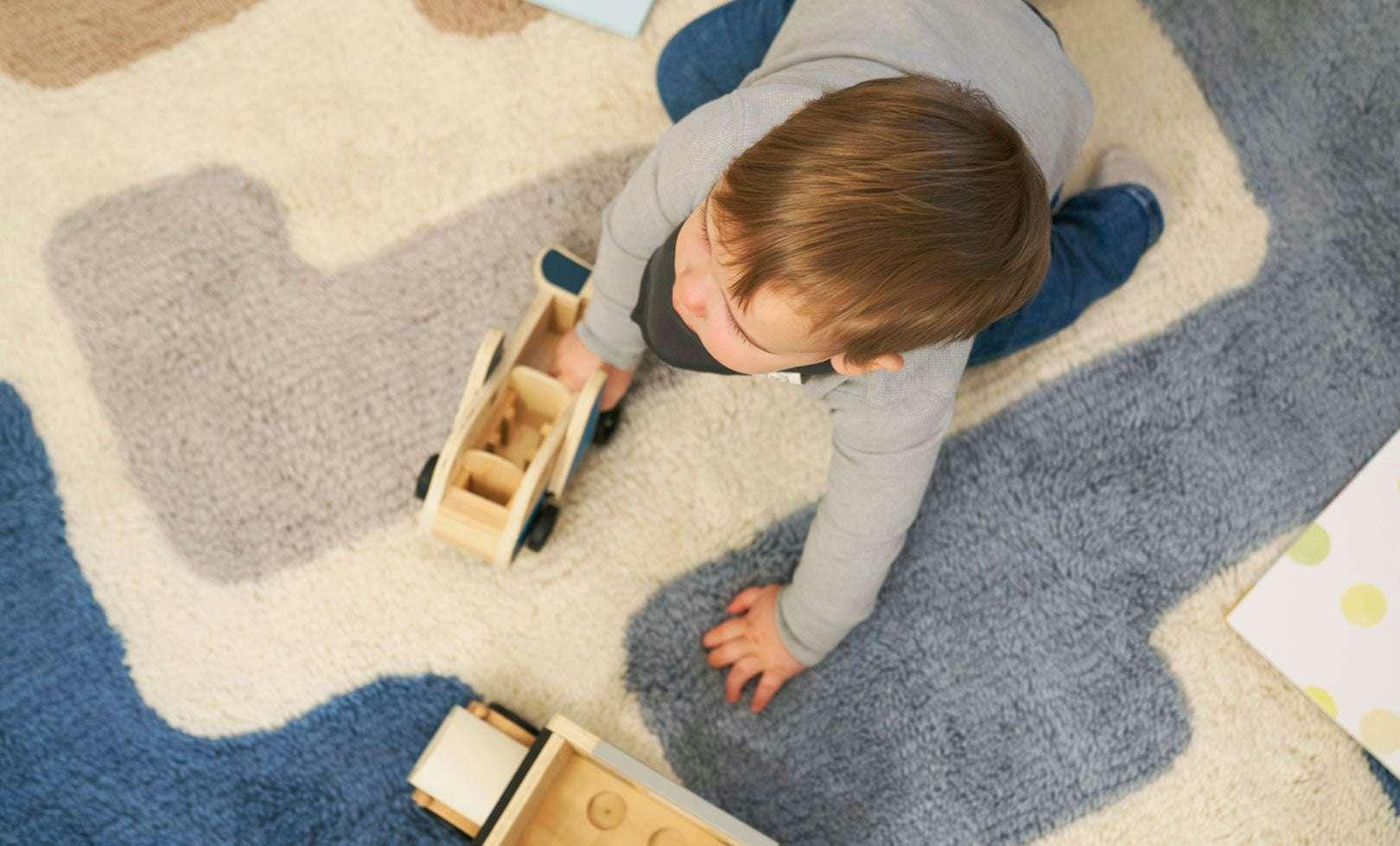 Stacked Washable Wool Area Rug