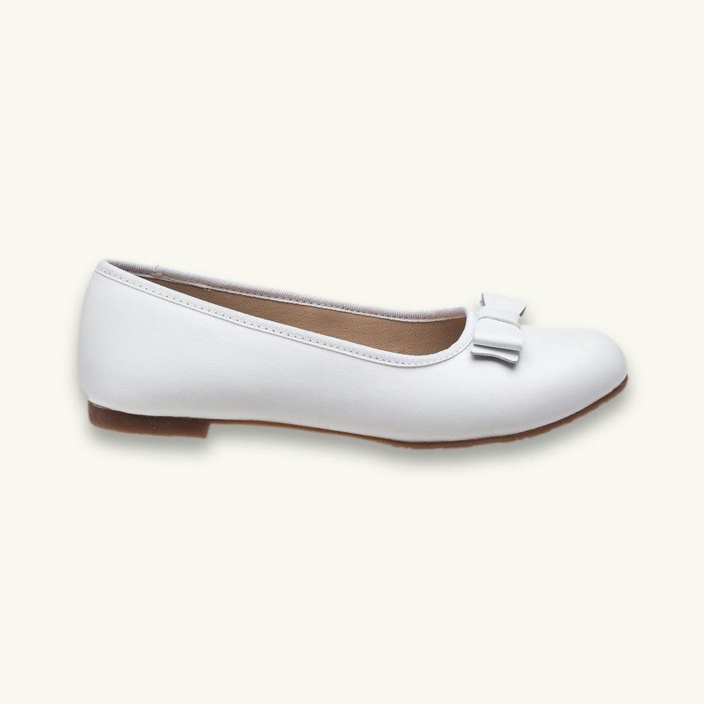 Camille Ballet Flat | White Leather