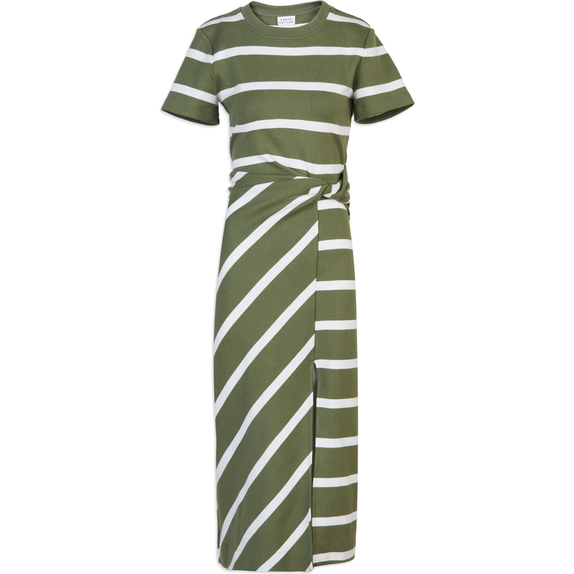 Women's Short Sleeve Striped Cody Dress, Green