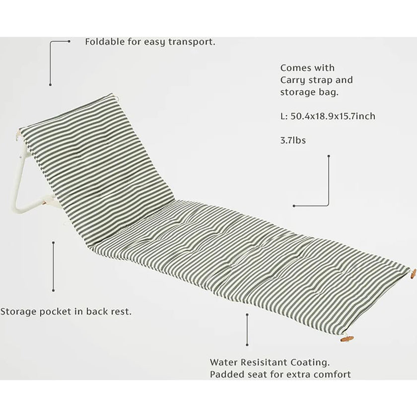 Sunnylife: Reclining Beach Chair - The Vacay Olive