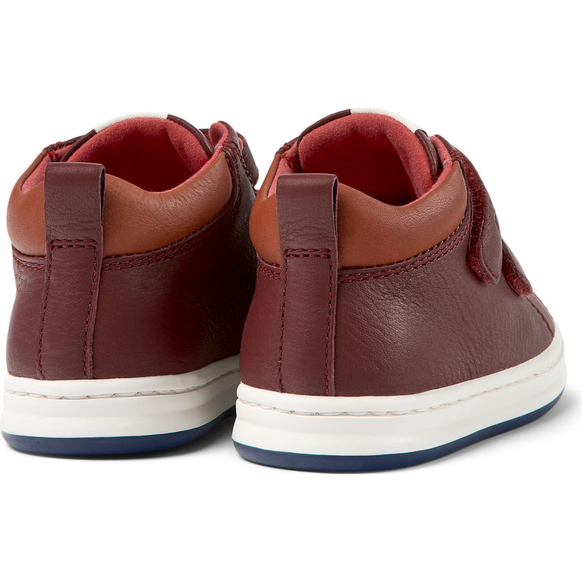 Runner Four 2-Velcro Strap Leather Sneakers, Burgundy