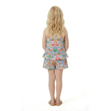 Girls Textured Cotton Poplin Top and Short Set | Pink Cheetah