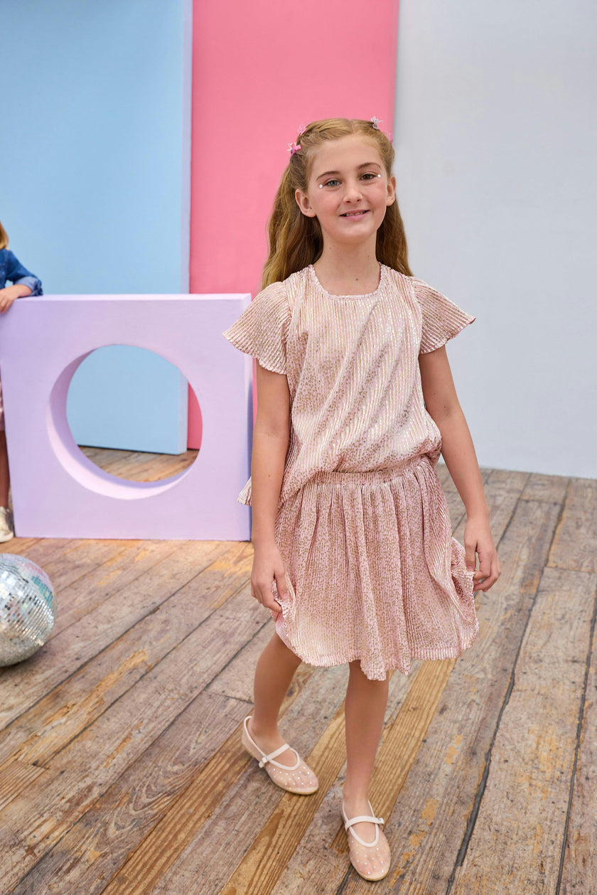 Crinkle Top - Pink Crinkle Stars