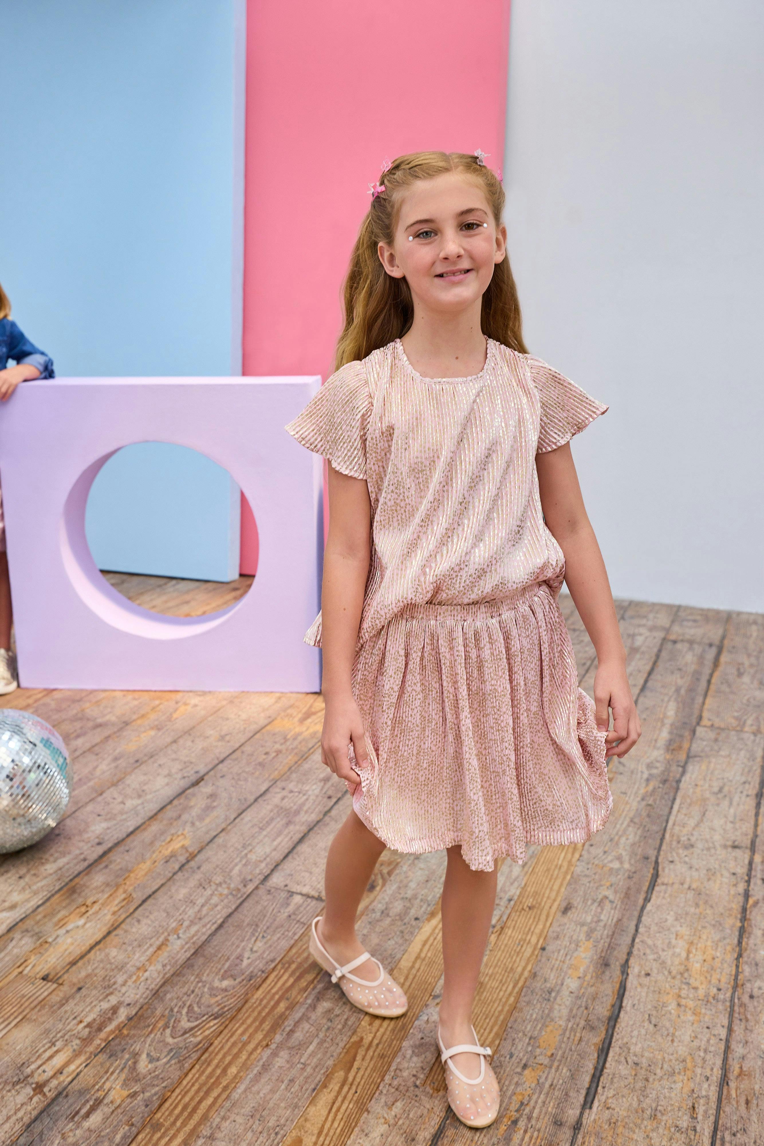 Crinkle Top - Pink Crinkle Stars