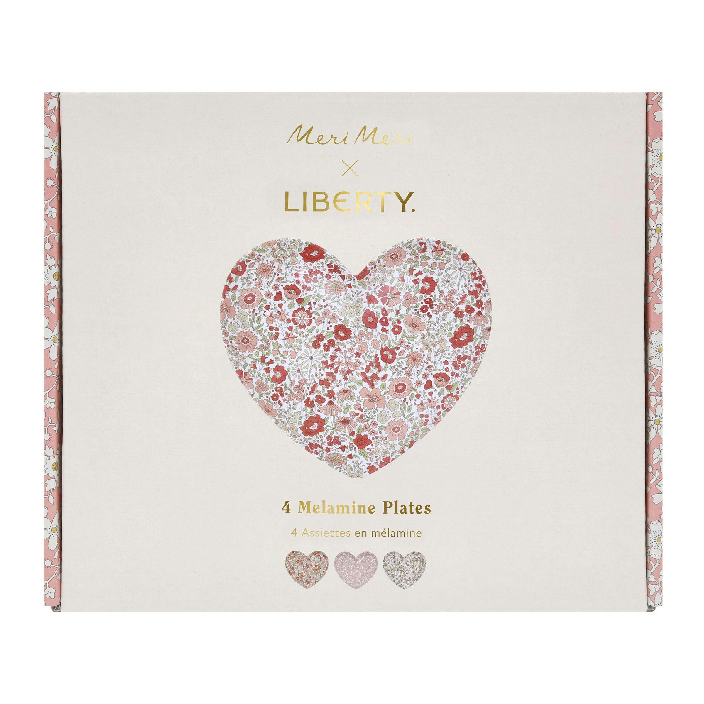 Meri Meri x Liberty Mixed Set Reusable Heart Plates