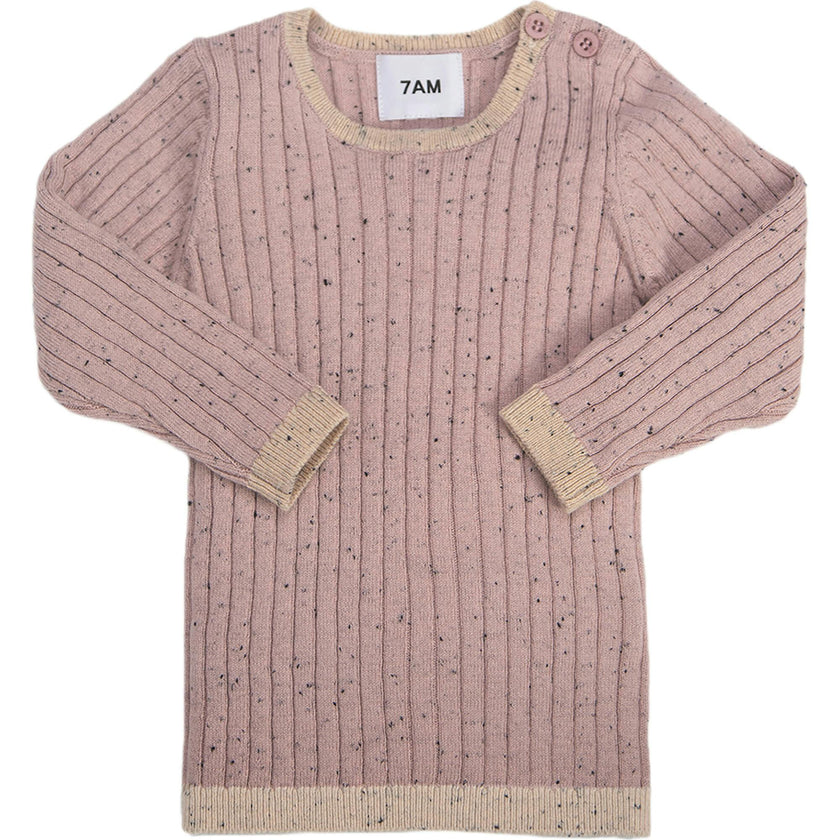 Ribbed Knit Long Sleeve Retro Top