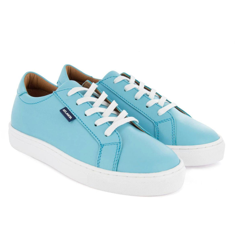 Laces Sneakers - turquoise blue smooth