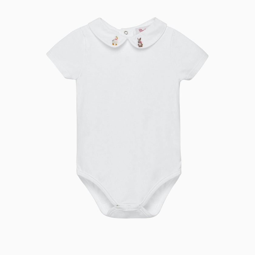 Baby Short-Sleeved Duck & Bunny Bodysuit