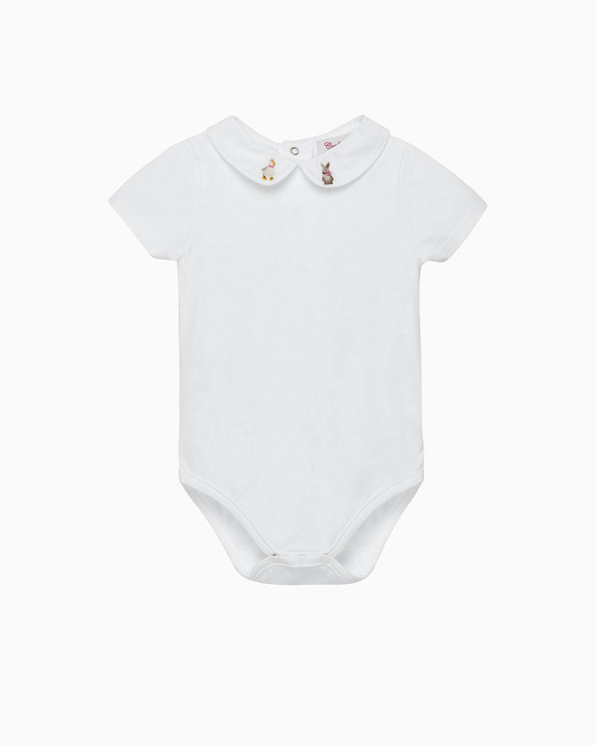 Baby Short-Sleeved Duck & Bunny Bodysuit
