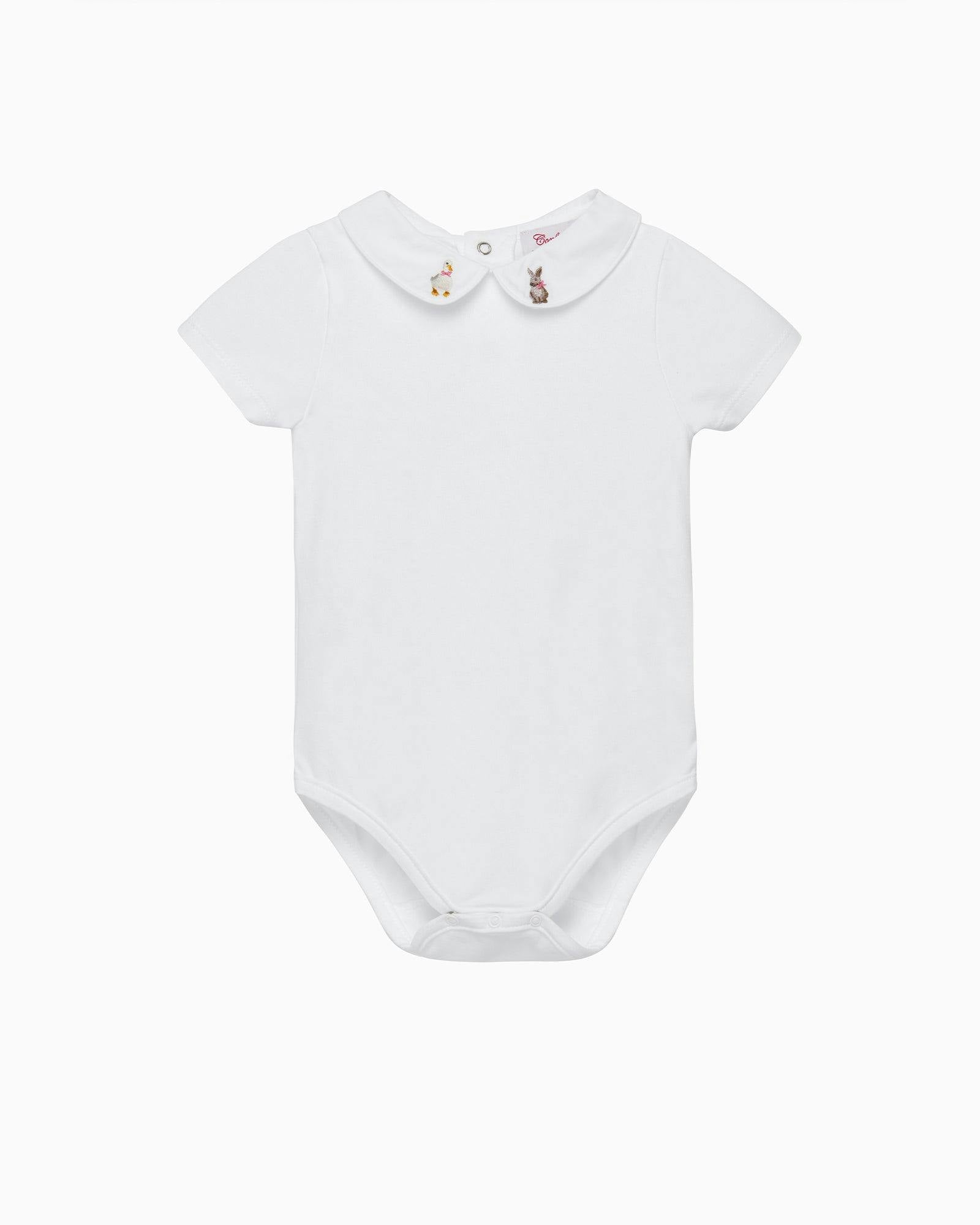 Baby Short-Sleeved Duck & Bunny Bodysuit