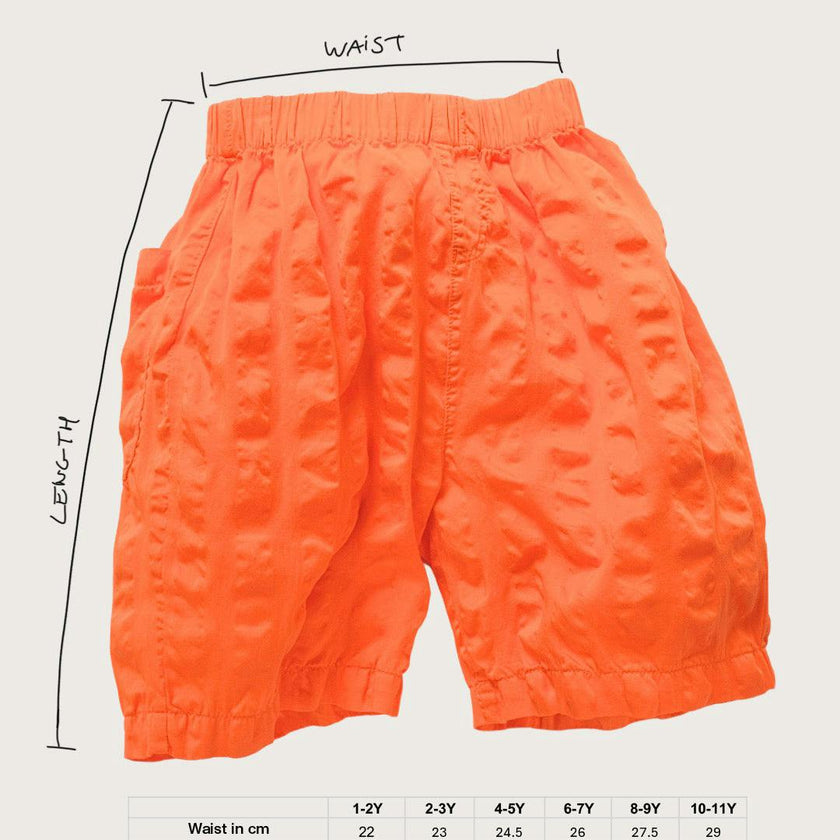 Kit Orange Seersucker Long Shorts