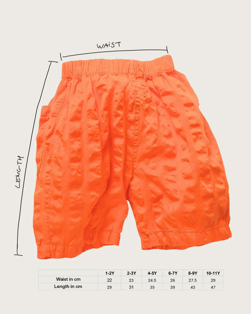 Kit Orange Seersucker Long Shorts