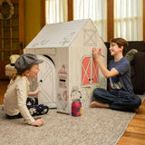 Cardboard Coloring Playhouse Barn - Kids Art & Craft for Indoor & Outdoor