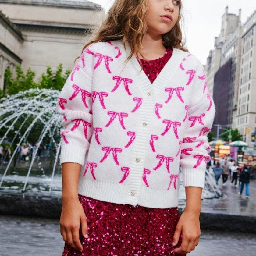 Pretty in Pink Bow Cardigan