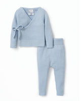Baby's Cashmere Wrap Set in Light Blue