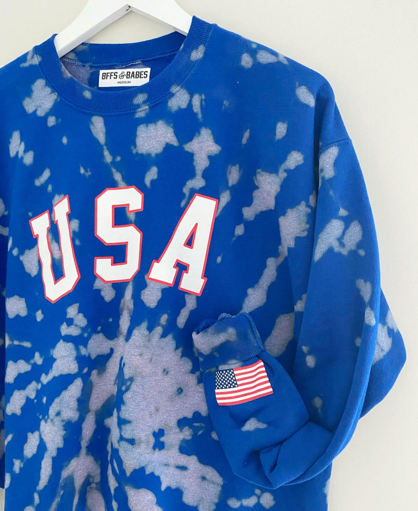 USA Tie-Dye Adult Sweatshirt, Blue