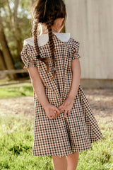 Mini Emery Dress in Chestnut Gingham