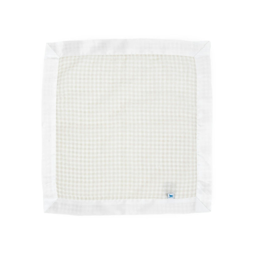 Cotton Muslin Security Blanket 3 Pack - Tan Gingham