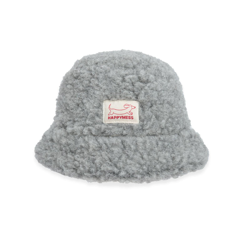 children's merino bucket hat - stone grey