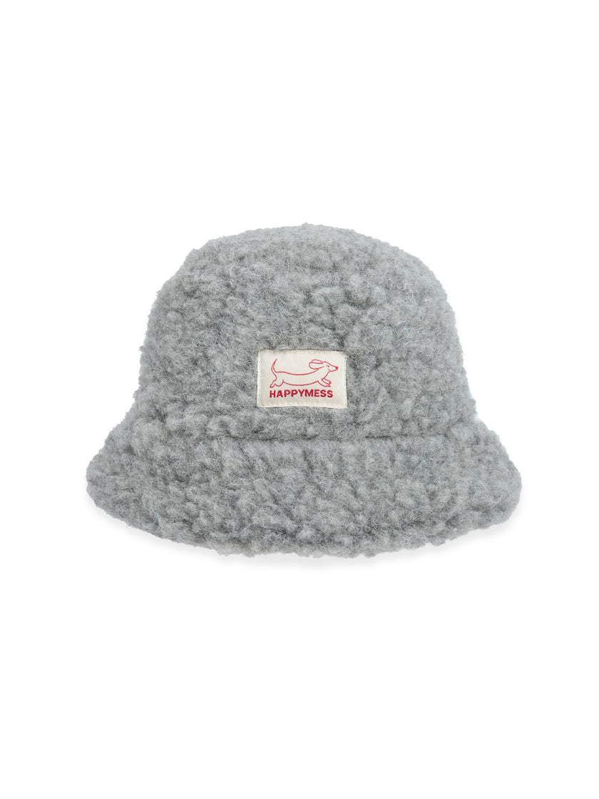 children's merino bucket hat - stone grey