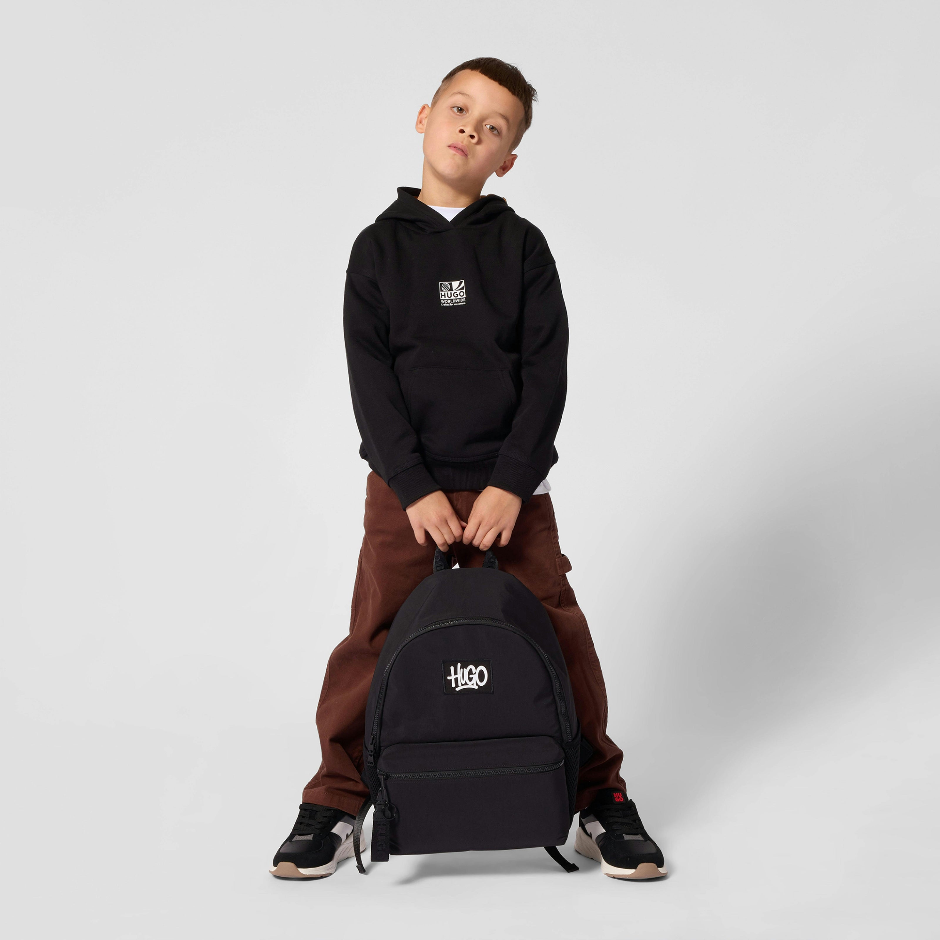Black Logo Hooded Sweatshirt