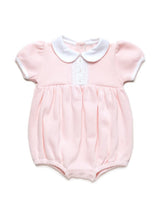 Olivia Hand Smocked Special Knit Bubble | Lt Pink/White