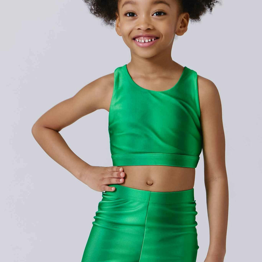 Girls Sports Bra in Green Ombre