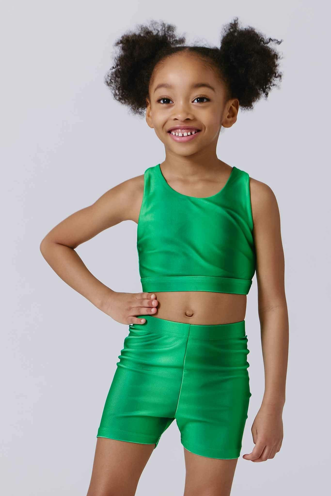 Girls Sports Bra in Green Ombre