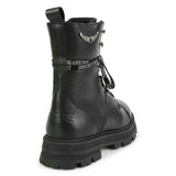 ZADIG & VOLTAIRE Logo-Print Laces Leather Combat Boots