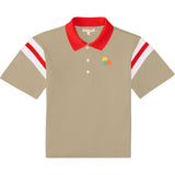 Weekend Organic Drop Sleeve Boxy Fit Polo, Beige