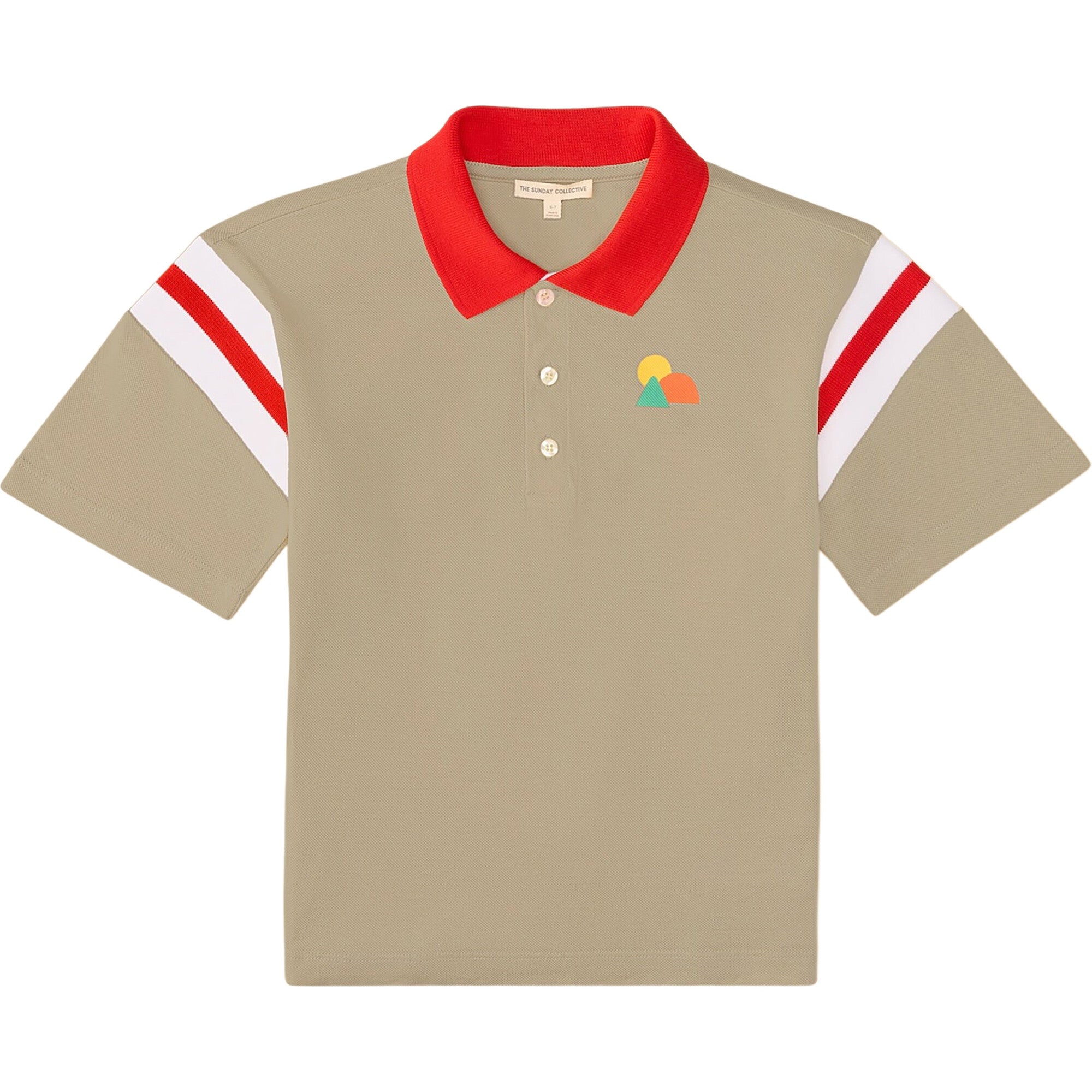 Weekend Organic Drop Sleeve Boxy Fit Polo, Beige