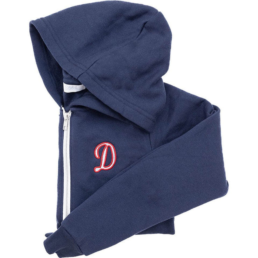 Hooded Zip-up Sweatshirt Retro Initial