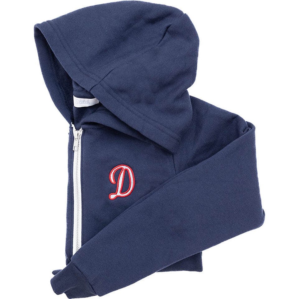 Hooded Zip-up Sweatshirt Retro Initial
