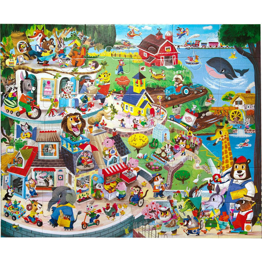 Giant Puzzle: Friendly Town - 36 Piece