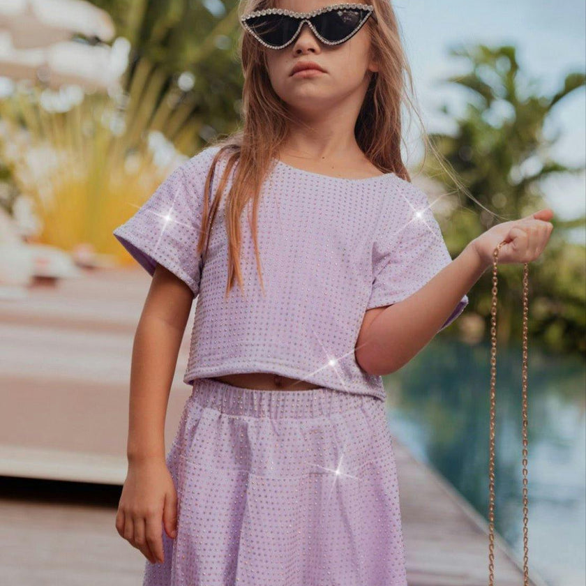 Taylor Crystal 2-Piece Top & Skirt Set